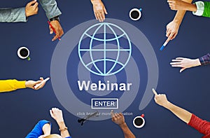 Webinar Cloud Online Technology Webcast Concept