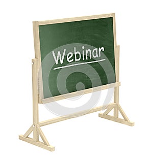Webinar concept. Blackboard, chalkboard on white