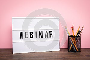 Webinar. E-learning, training, business and internet technology concept
