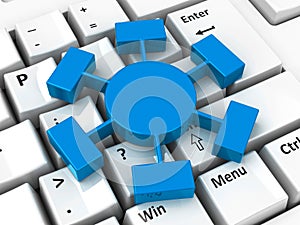 Webinar icon on keyboard