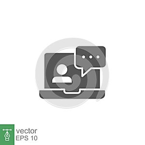 Webinar online class solid icon. Online meeting education