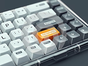 Webinar, Online Education and Training concept - Computer keyboard with Webinar button