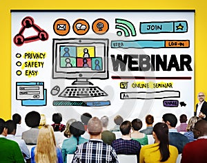 Webinar Online Seminar Global Communications Concept