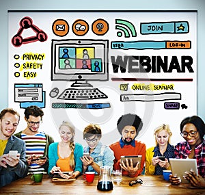 Webinar Online Seminar Global Communications Concept