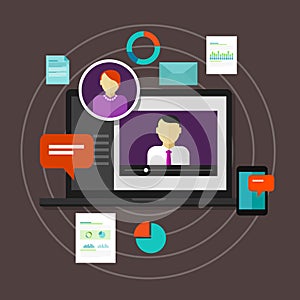 Webinar online training education concept distance learning e-learning