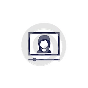 Webinar, online training icon on white