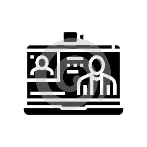 webinar session online learning platform glyph icon vector illustration