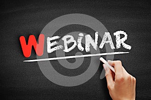 Webinar text on blackboard