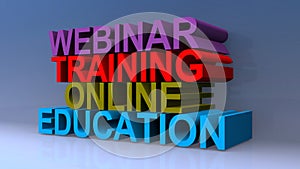 Webinar training online education on blue