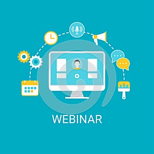 Webinar, Webcast, Livestream, Online Event Illustration