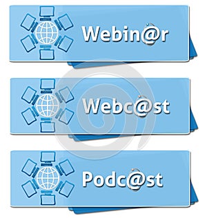 Webinar Webcast Podcast Squares