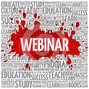 WEBINAR word cloud, education concept