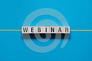 Webinar - word concept on cubes