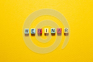 Webinar - word concept on cubes