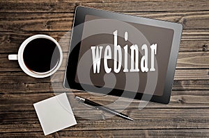 Webinar word on tablet