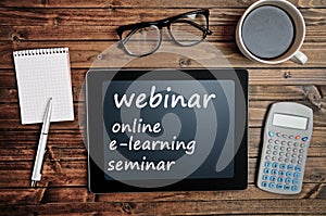 Webinar word on tablet