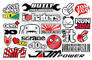 Japanese Car Decals, and Stickers in Vector format photo