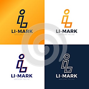 WebLi L I Abstract Line Alphabet Letter Combination Vector Logo Icon Design
