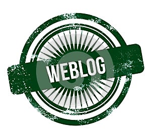 Weblog - green grunge stamp