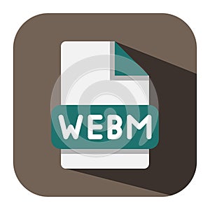 Webm file type flat icon. format files, document, type symbol icons. vector illustration