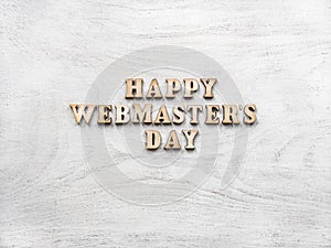 Webmaster Day greeting card. Close-up, top view