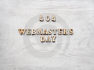 Webmaster Day greeting card. Close-up, top view photo