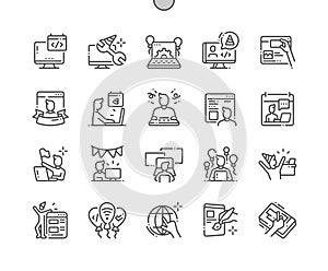 Webmaster`s Day Well-crafted Pixel Perfect Vector Thin Line Icons