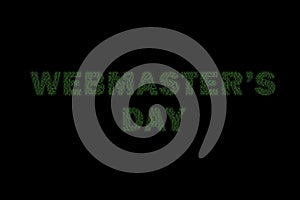 Webmasters Day  text from binary code in green tones
