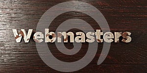 Webmasters - grungy wooden headline on Maple - 3D rendered royalty free stock image