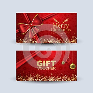 Webmerry Christmas gift voucher design . vector illustration