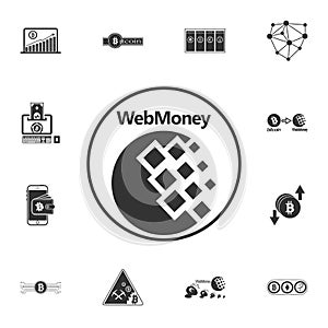 Webmoney Vector Icon. Crypto currency set icons