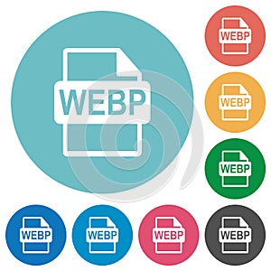 WEBP file format flat round icons