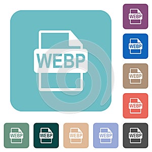 WEBP file format rounded square flat icons