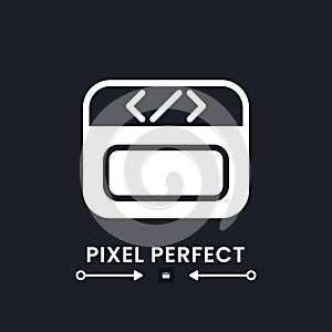 Webpage coding white solid desktop icon