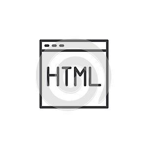 Webpage html code outline icon