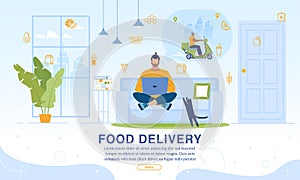 Webpage Offering Food Home Delivery Online Service