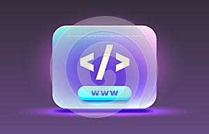 webpage program code, browser frame info. Vector