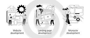 Webpage programming abstract concept vector illustrations.