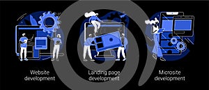 Webpage programming abstract concept vector illustrations.