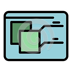 Webpage redesign icon color outline vector