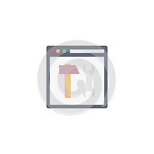 Webpage setting vector flat colour icon