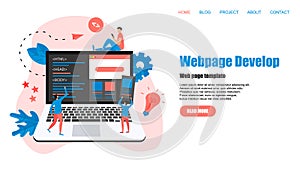 Webpage Template. Creative webpage development and web design concept