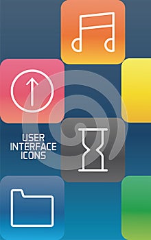 Webpage template with interface set block gradient icons photo