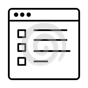 Webpage template line style icon