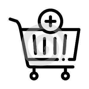 Webshop cart basket icon vector outline illustration