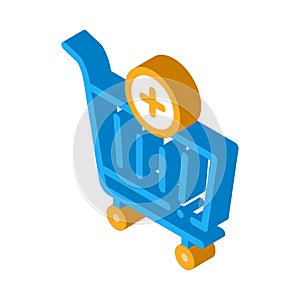 Webshop cart basket isometric icon vector illustration