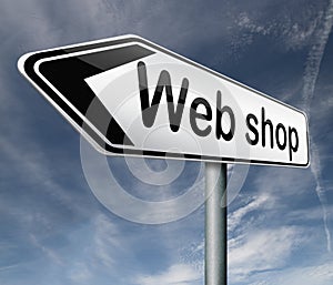 Webshop or internet web shop icon