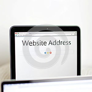 Website Address Browser on white background