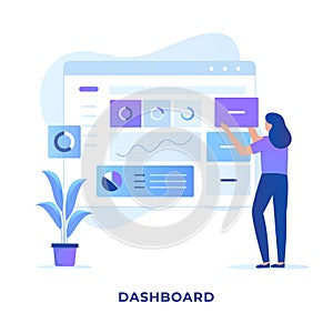 Website admin dashboard design illustration concept