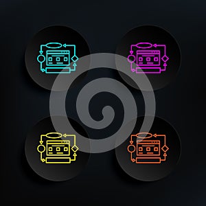 Website algorithm dark badge color set icon. Simple thin line, outline vector of web icons for ui and ux, website or mobile